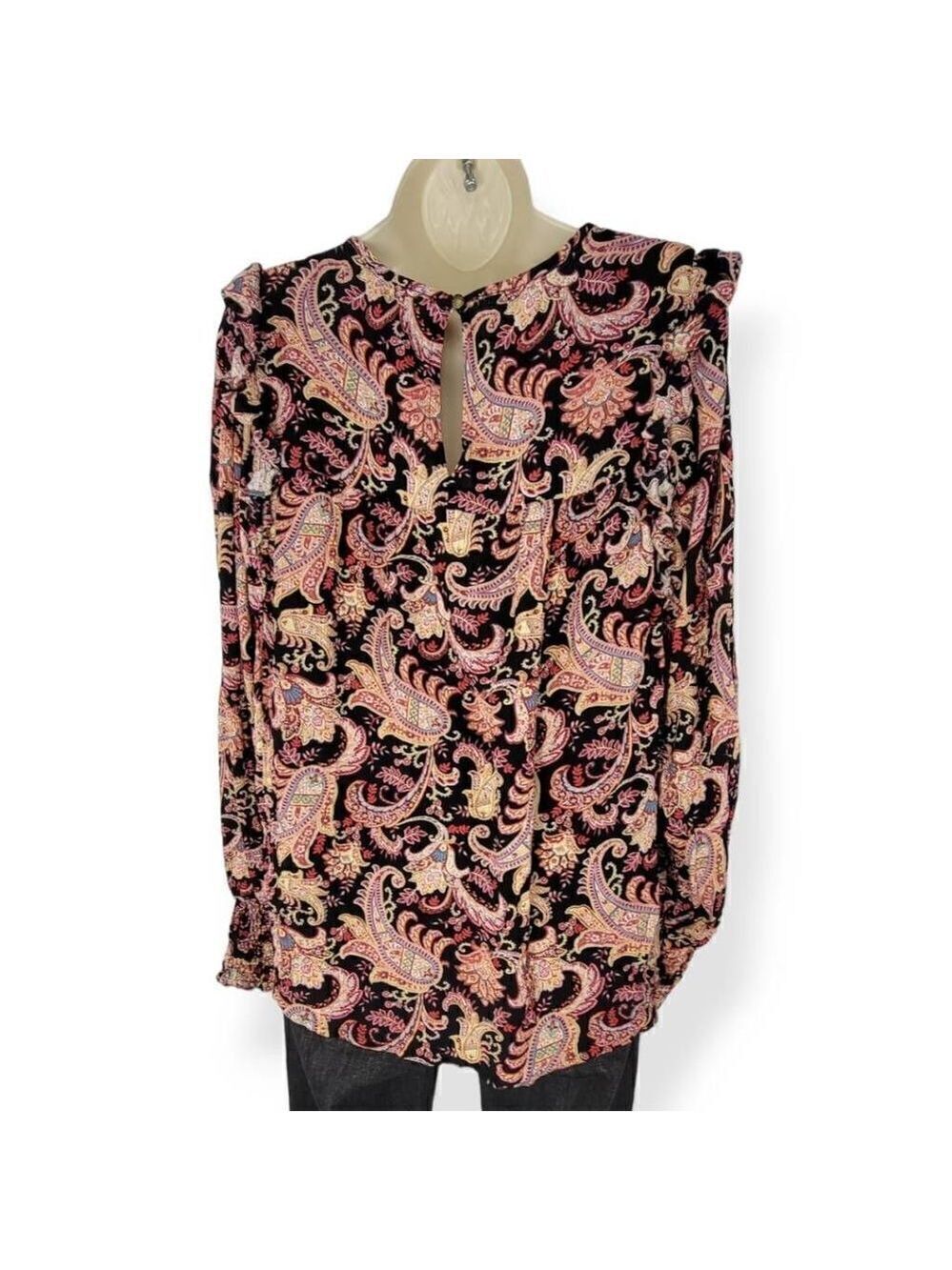 Knox Rose Long sleeve Smocked Blouse Large - Picture 2 of 5